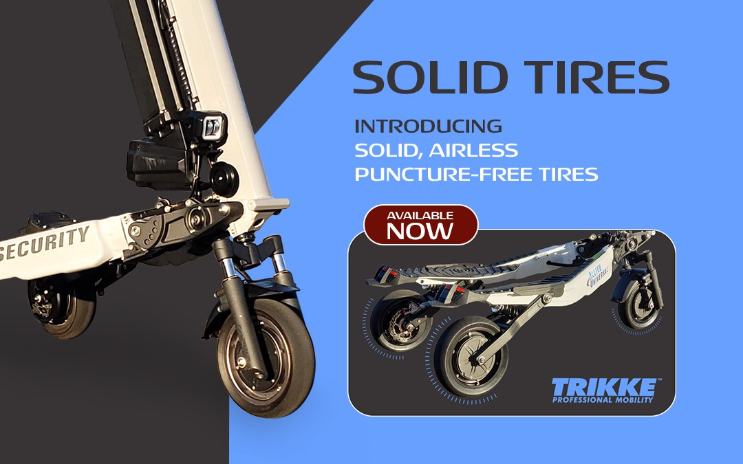 Solid air tires available for Trikke Defender