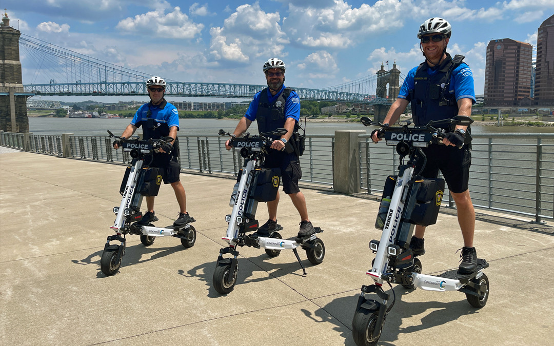 Trikke Positron XL helps officers navigate downtown Cincinnati