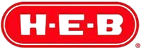 H-E-B logo in a red oval with bold black letters