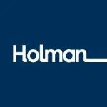 Holman logo on a dark blue background