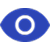 Eye icon on a blue circular badge indicating visibility (a 'show' action)