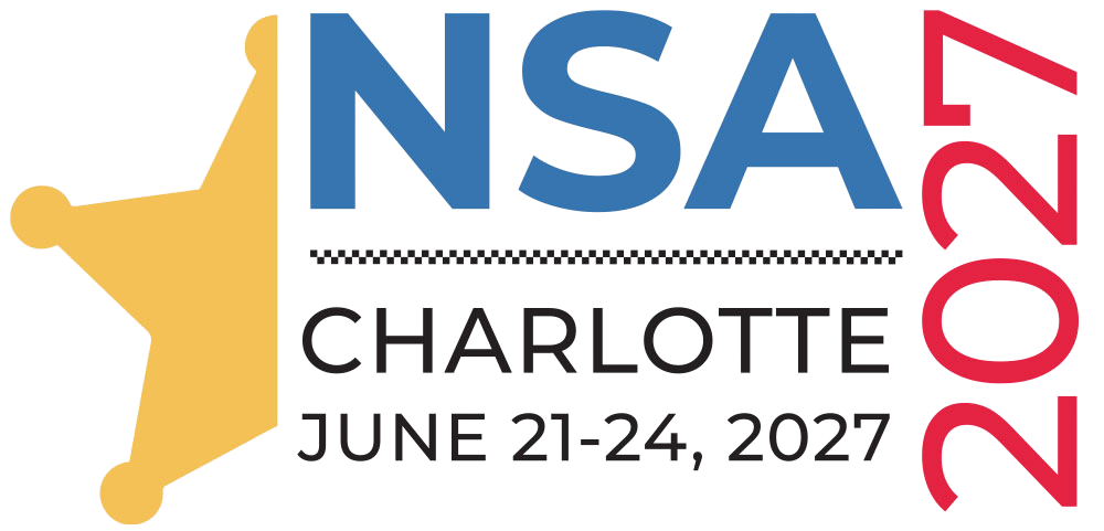 NSA 2027 | Trikke Professional Mobility INSA Charlotte 2027 event logo featuring a yellow abstract climber blue INSA text and dates June 2124 2027 with a red vertical 2027 on the right