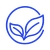 Abstract blue circular leaf logo representing sustainability and eco-friendly branding.